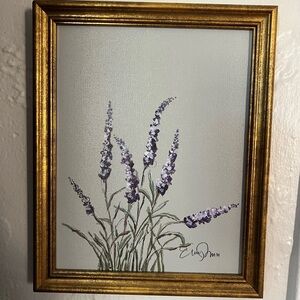 Lavender Floral Wall Art Frame Botanical Print Threshold Gold Rustic Cottagecore